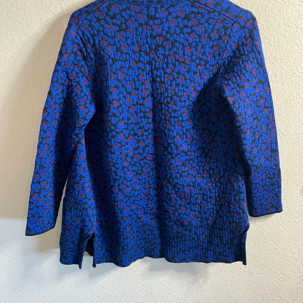 Blue and Red Patterned Women's Jacket